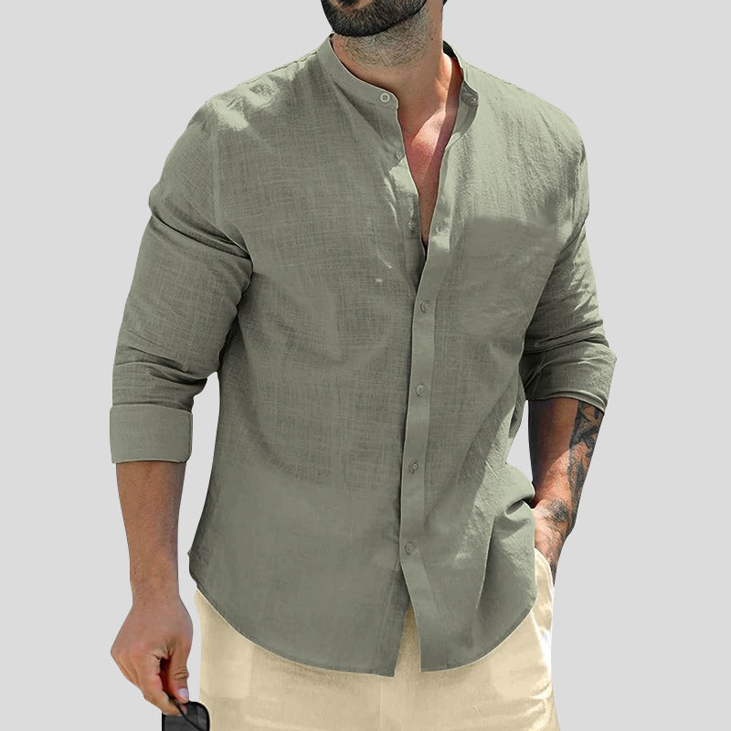 Tailored Band Collar Shirt