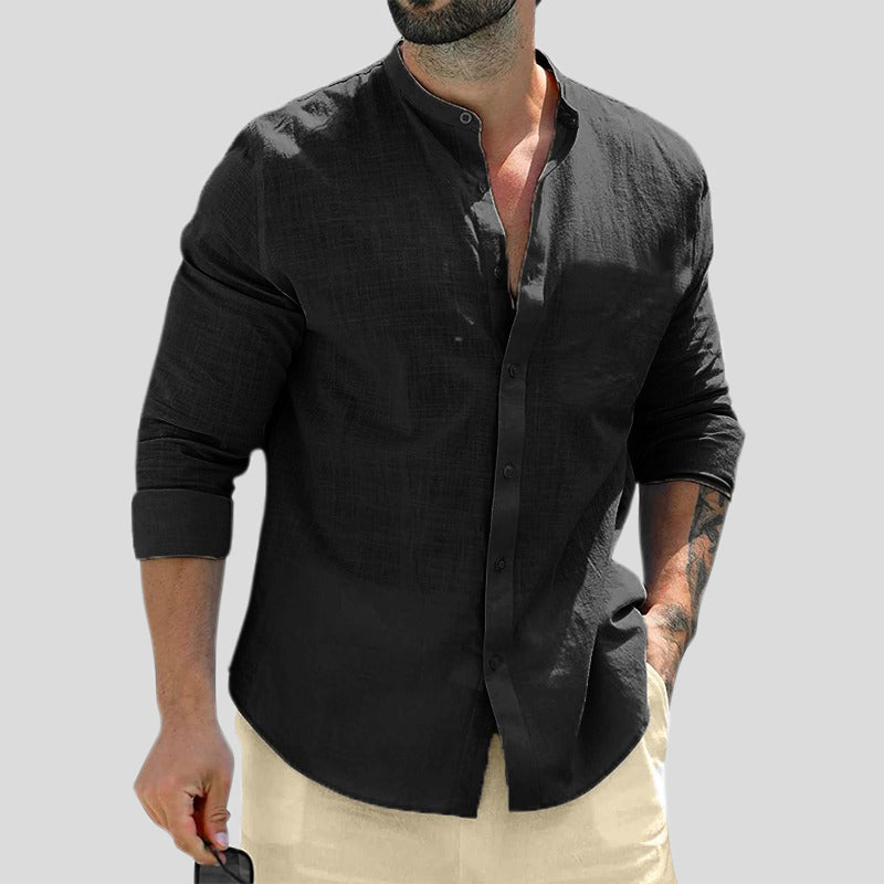 Tailored Band Collar Shirt