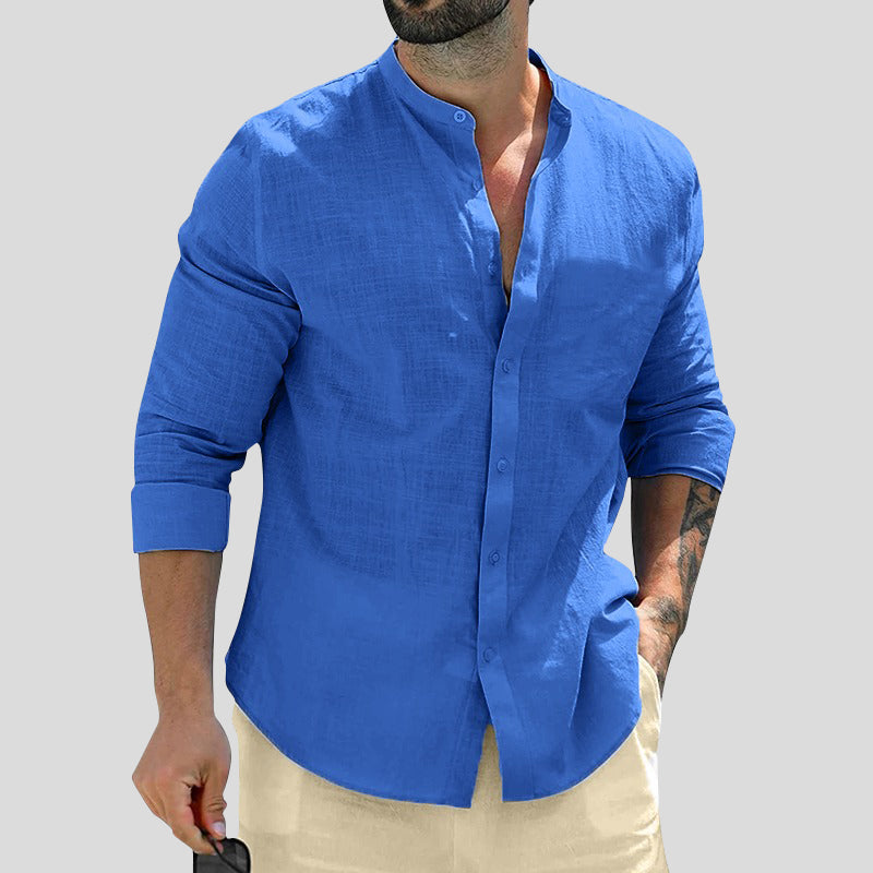 Tailored Band Collar Shirt